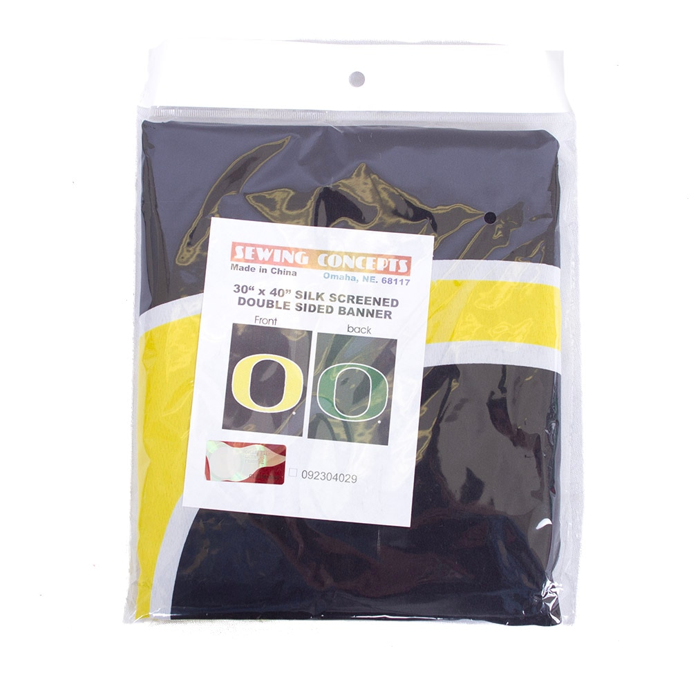Classic Oregon O, Sewing Concepts, Black, Flags & Banners, Home & Auto, 30"x40", Yellow/Green, 943944